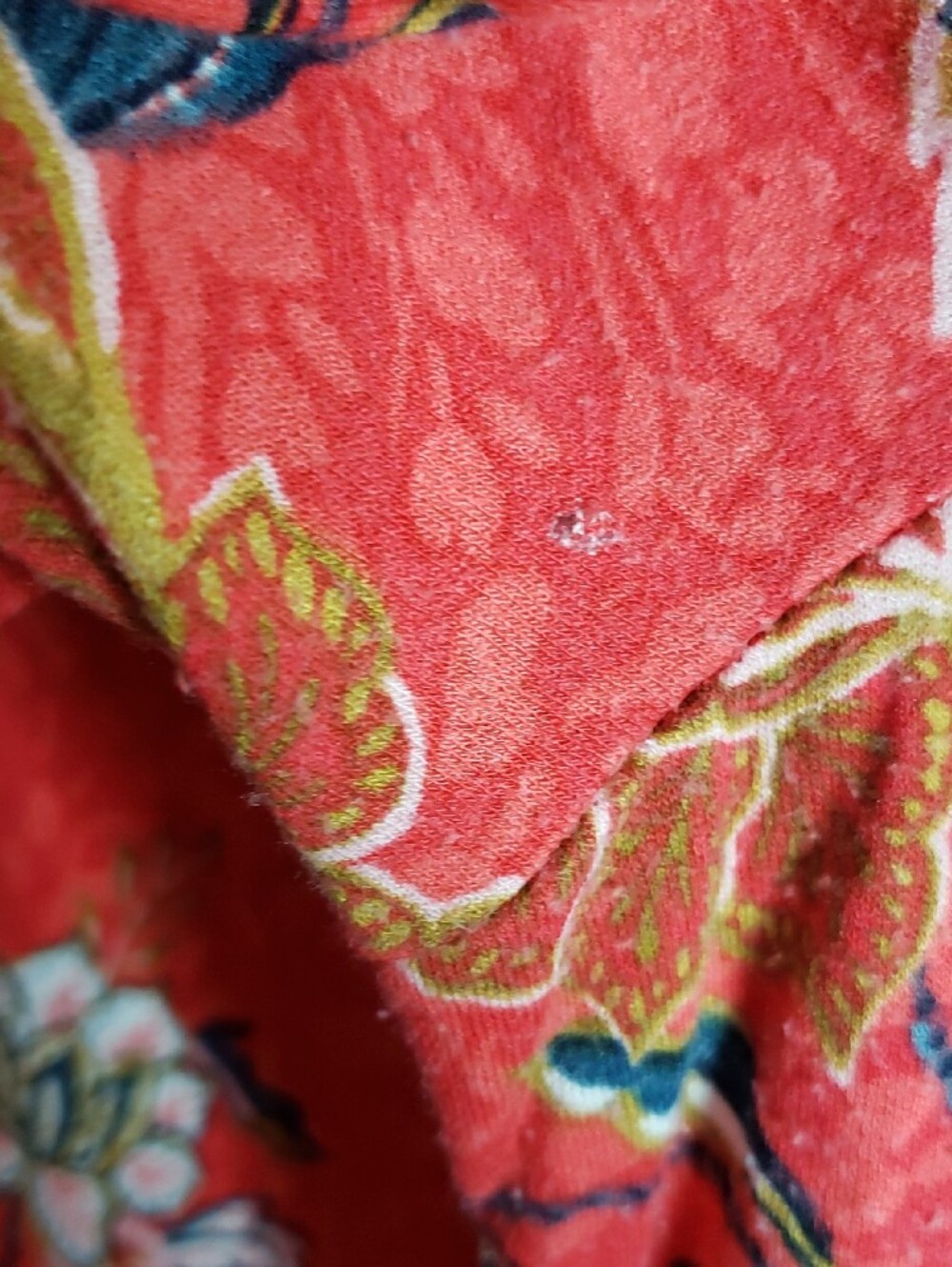 torrid 2 Red Floral Tie-Front Peplum Tunic Top 2X DEFECT CALL-OUT - Picture 8 of 8